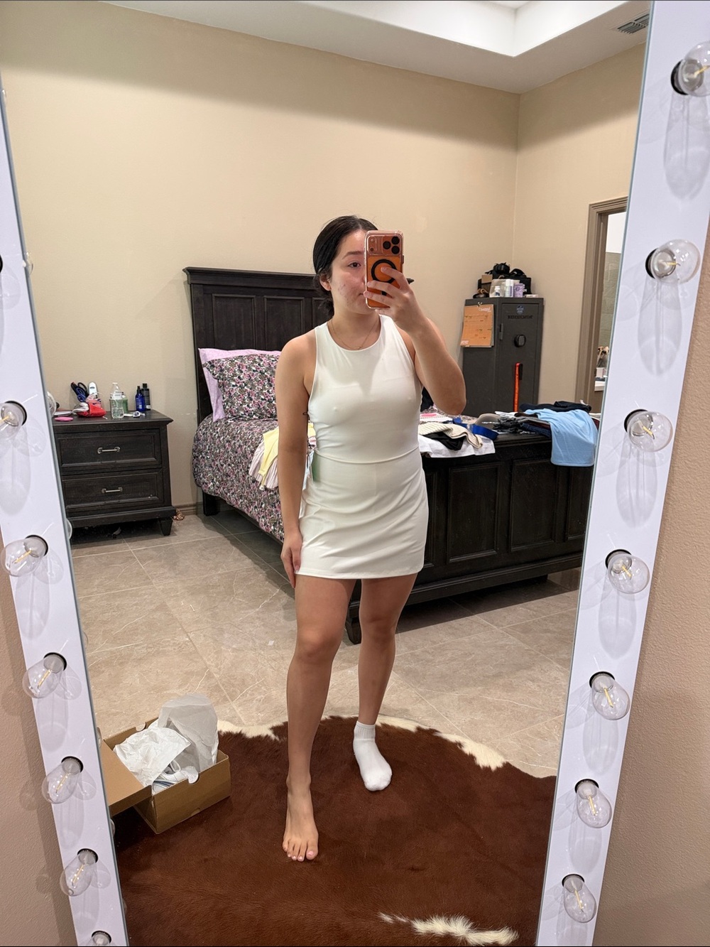 Forever 21 White Fitted Tank Mini Dress